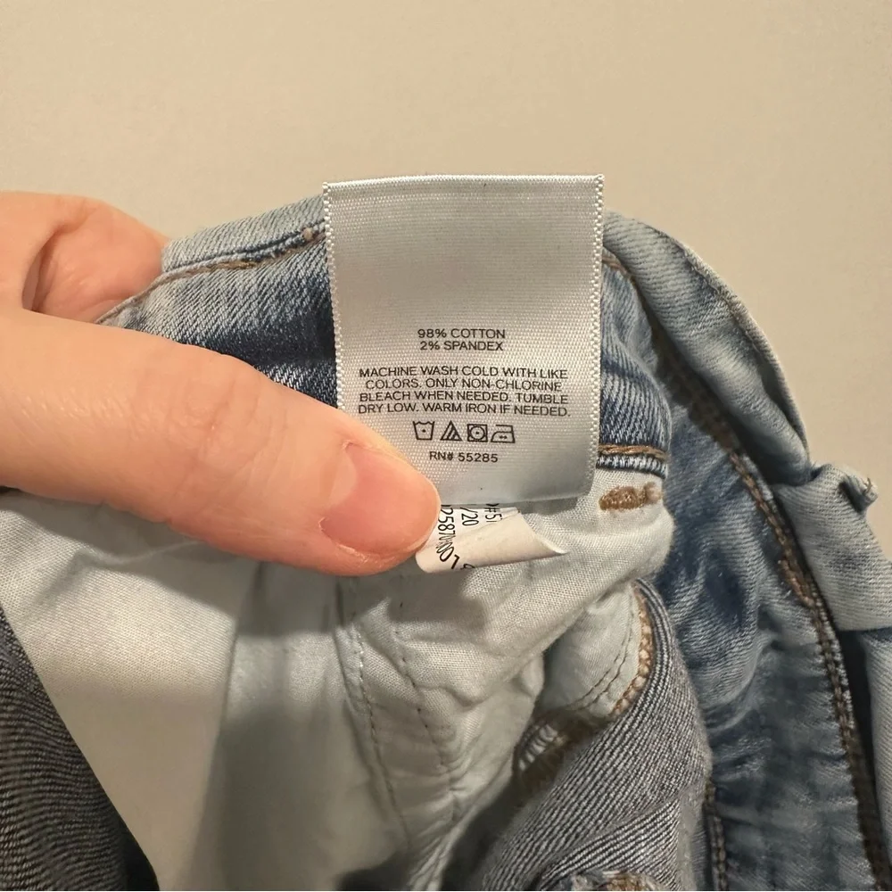 Express Light Blue Denim Paper Bag High Waisted Shorts